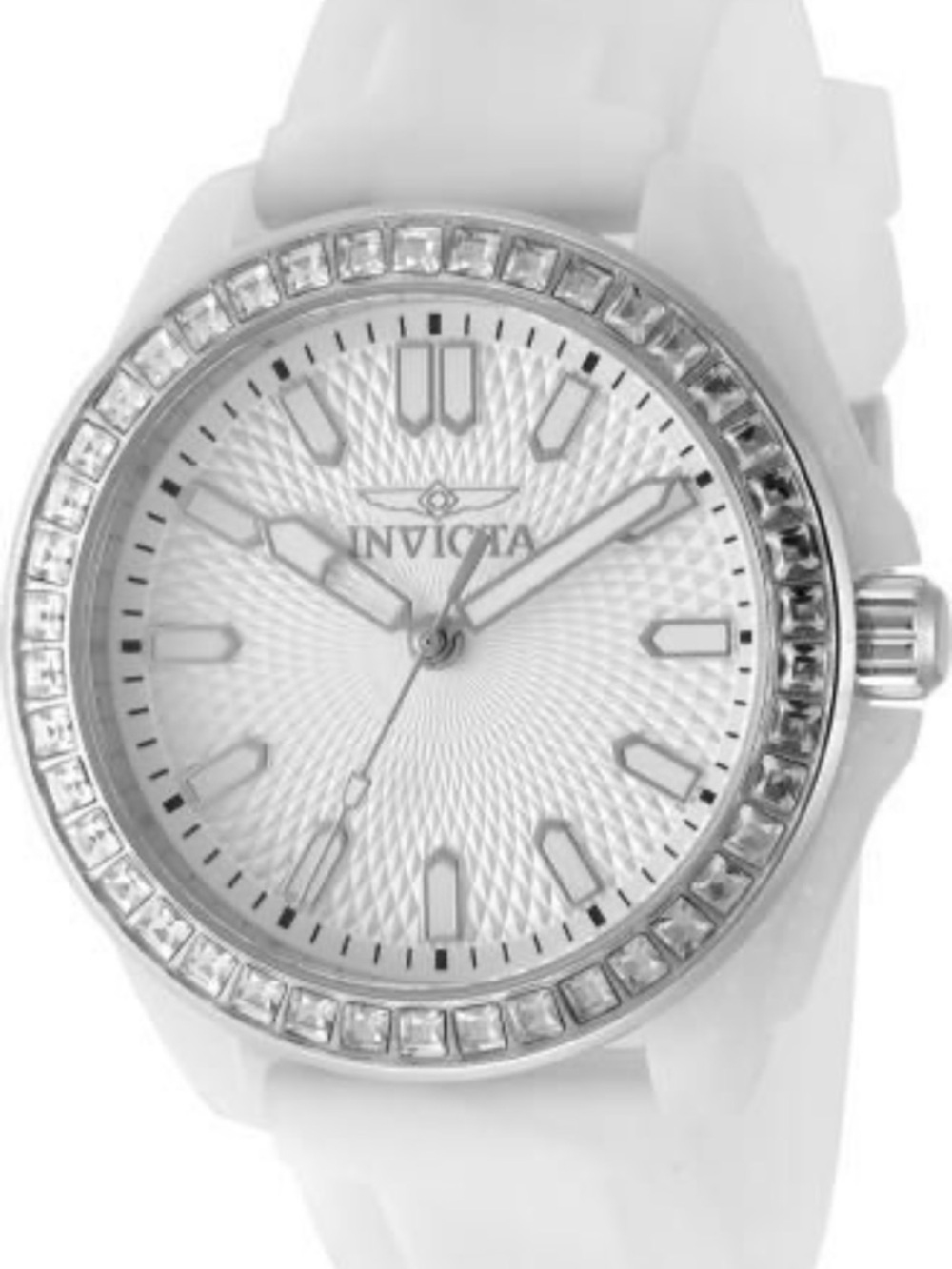 Invicta White Dial Crystal Accent Silicone Women's Watch